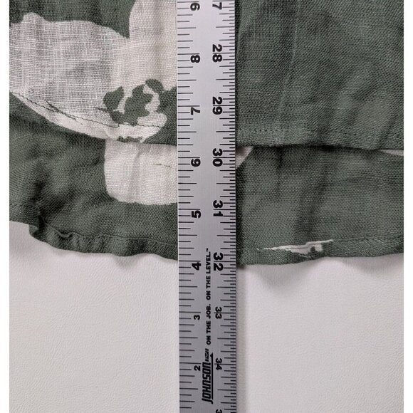 Vitamin A Playa Women's Linen Cover Up Shirt Dress Size Extra Small Green Floral - Picture 6 of 9